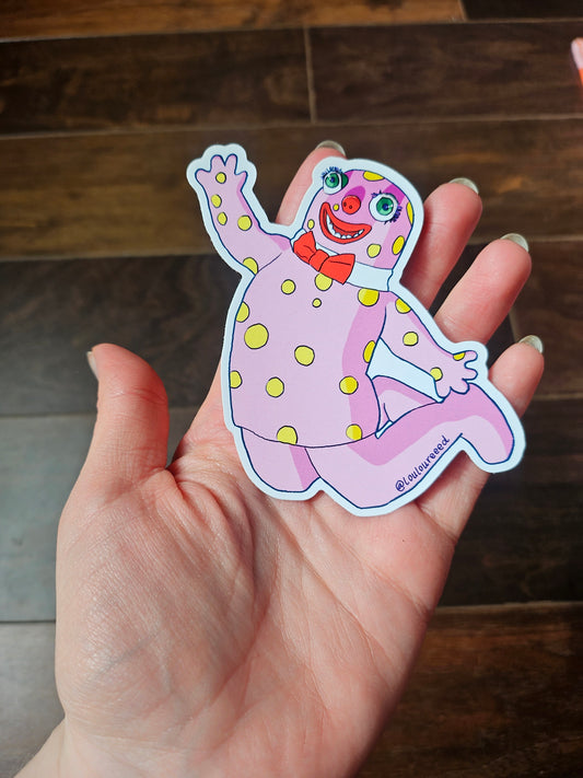"Mr Blobby Flying" Vinyl Sticker