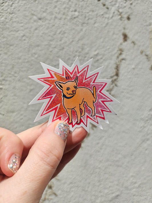 Chihuahua Vinyl Sticker by Louise McFarlane