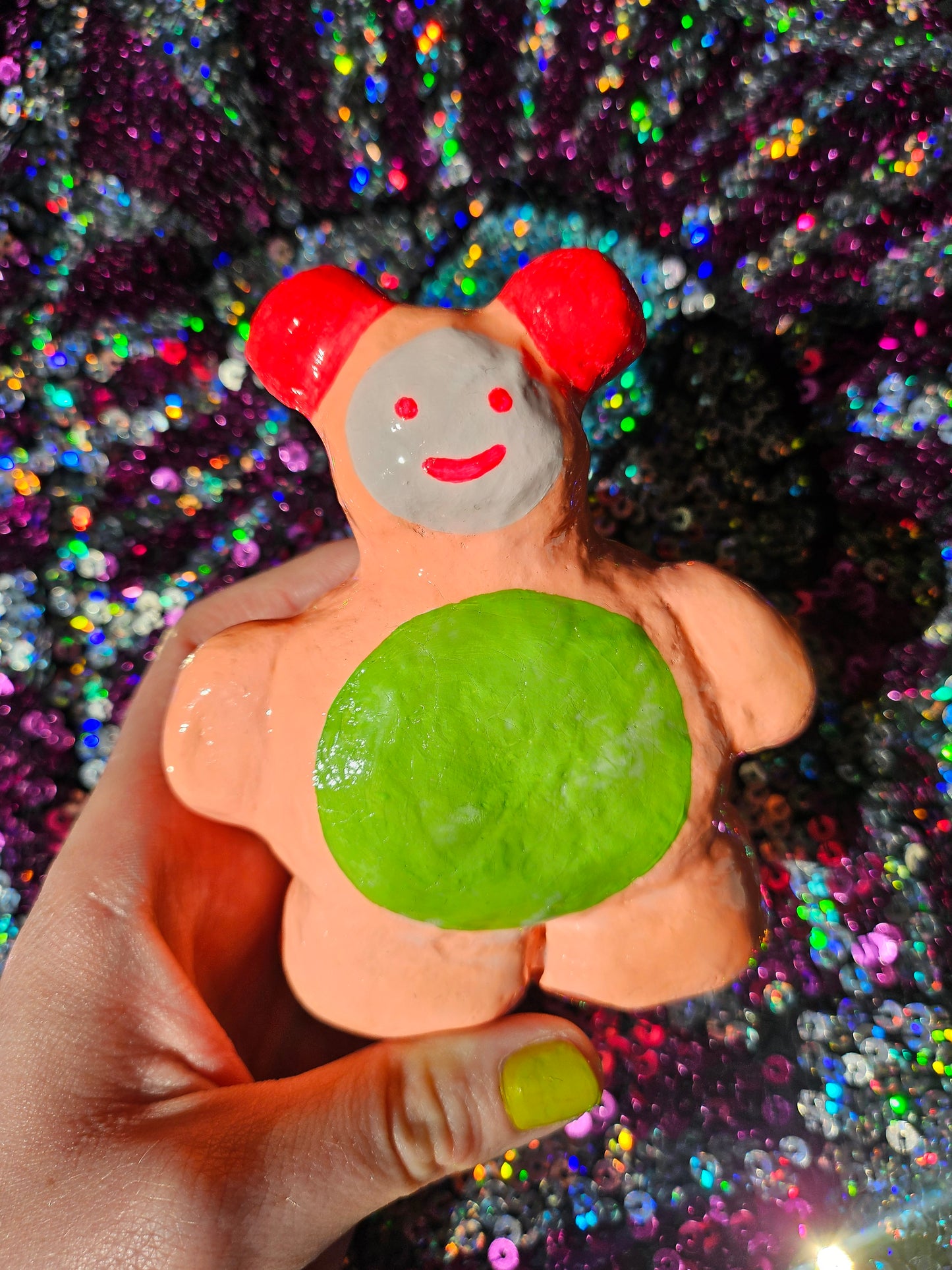 Bear air-dry clay sculpture