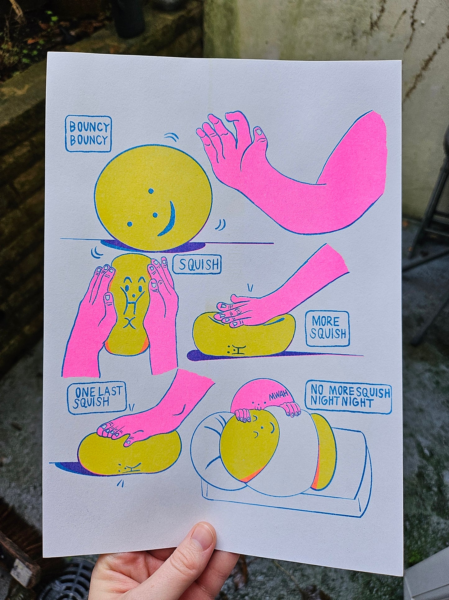 Bouncy Bouncy A4 Riso Print