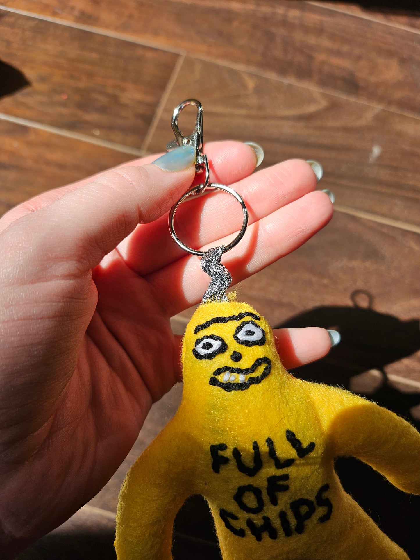 "Full of Chips" Handmade Plush Keychain