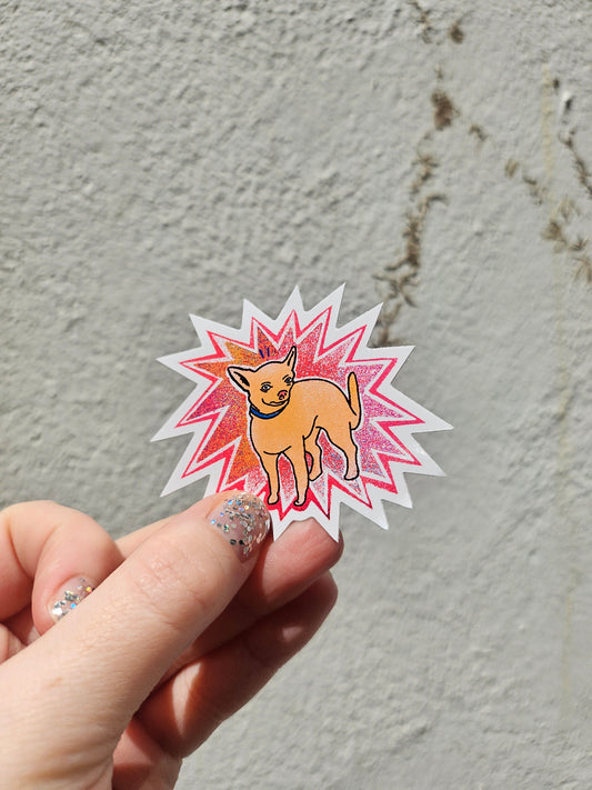 Chihuahua Vinyl Sticker by Louise McFarlane