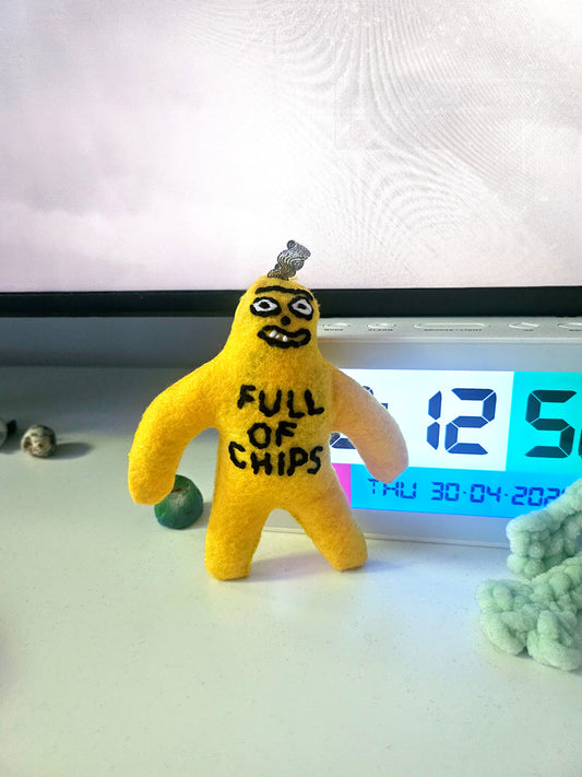 "Full of Chips" Handmade Plush Keychain