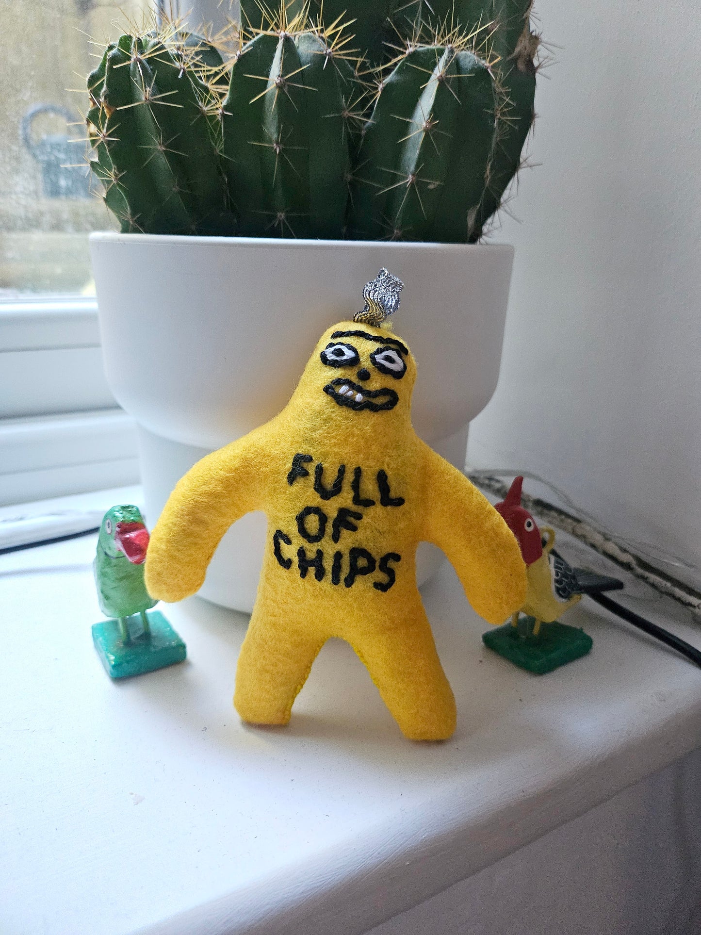"Full of Chips" Handmade Plush Keychain