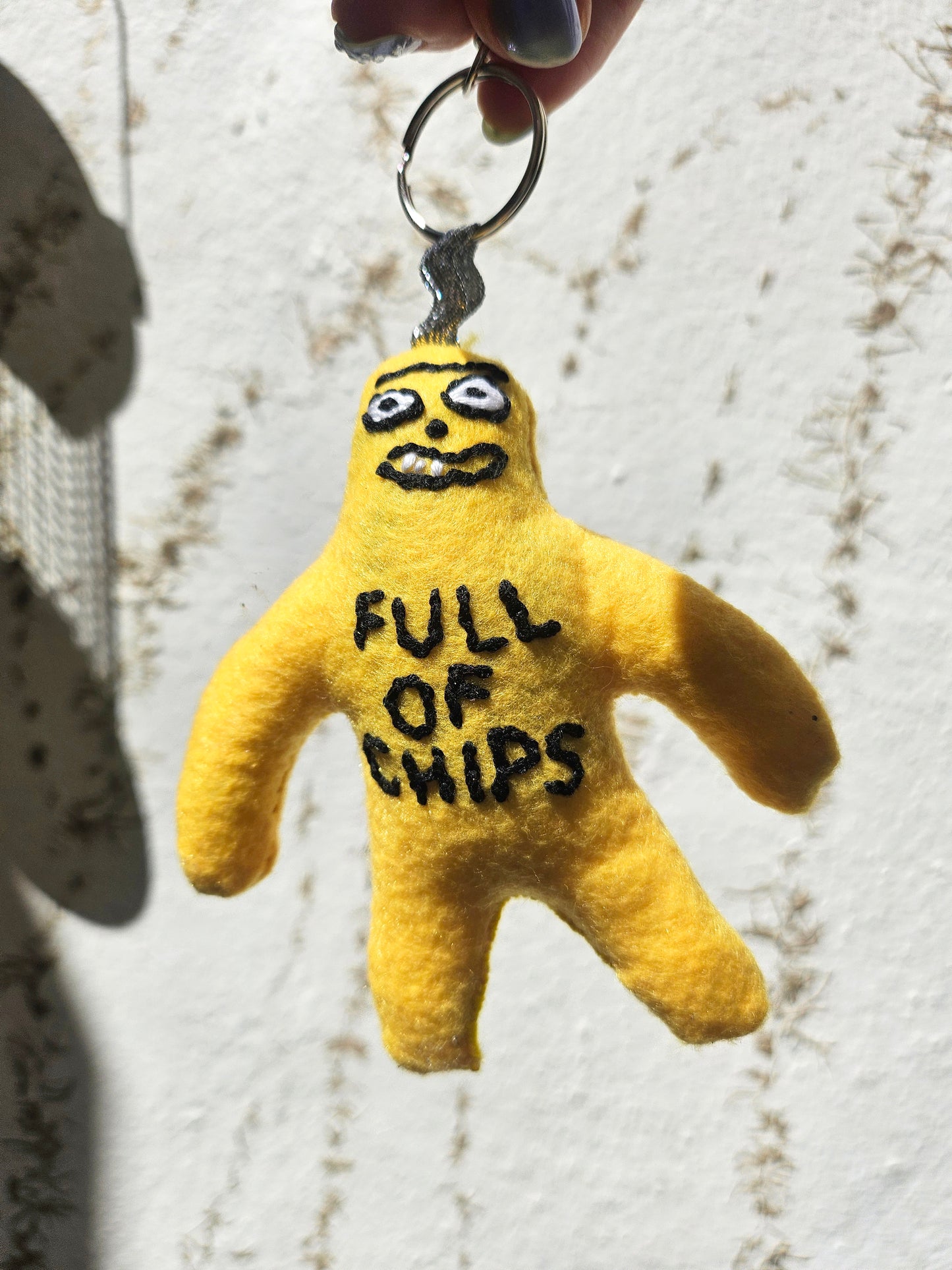 "Full of Chips" Handmade Plush Keychain