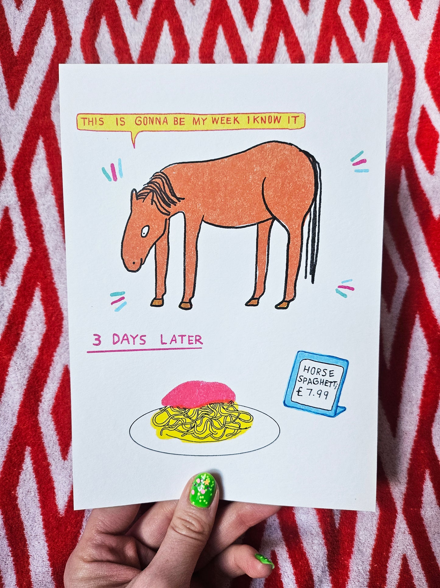 Horse Spaghetti a5 Print