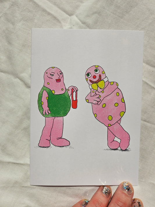 "Mr Blobby In Love" A6 Card