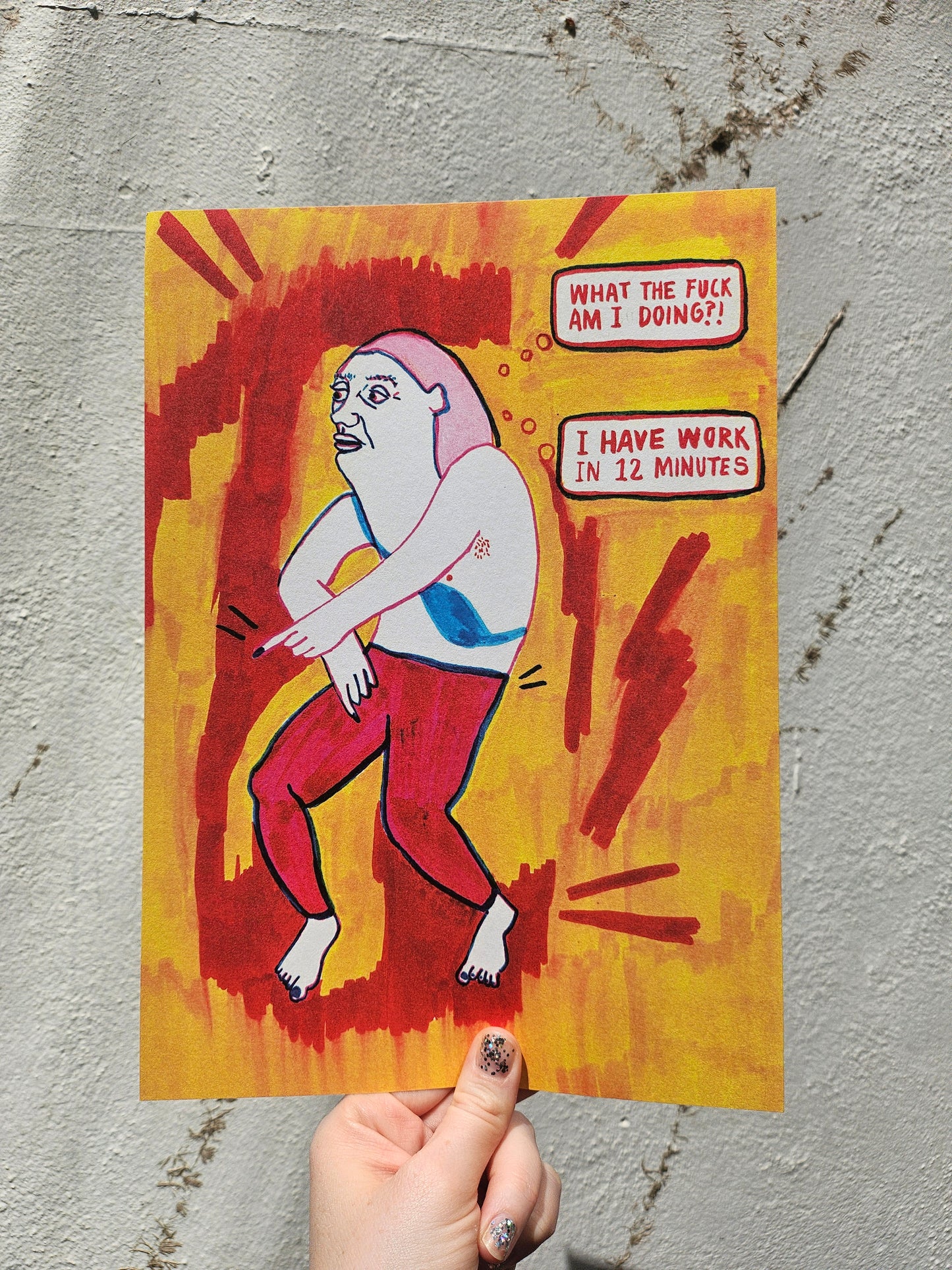 "I Have Work In 12 Minutes" A4 Print