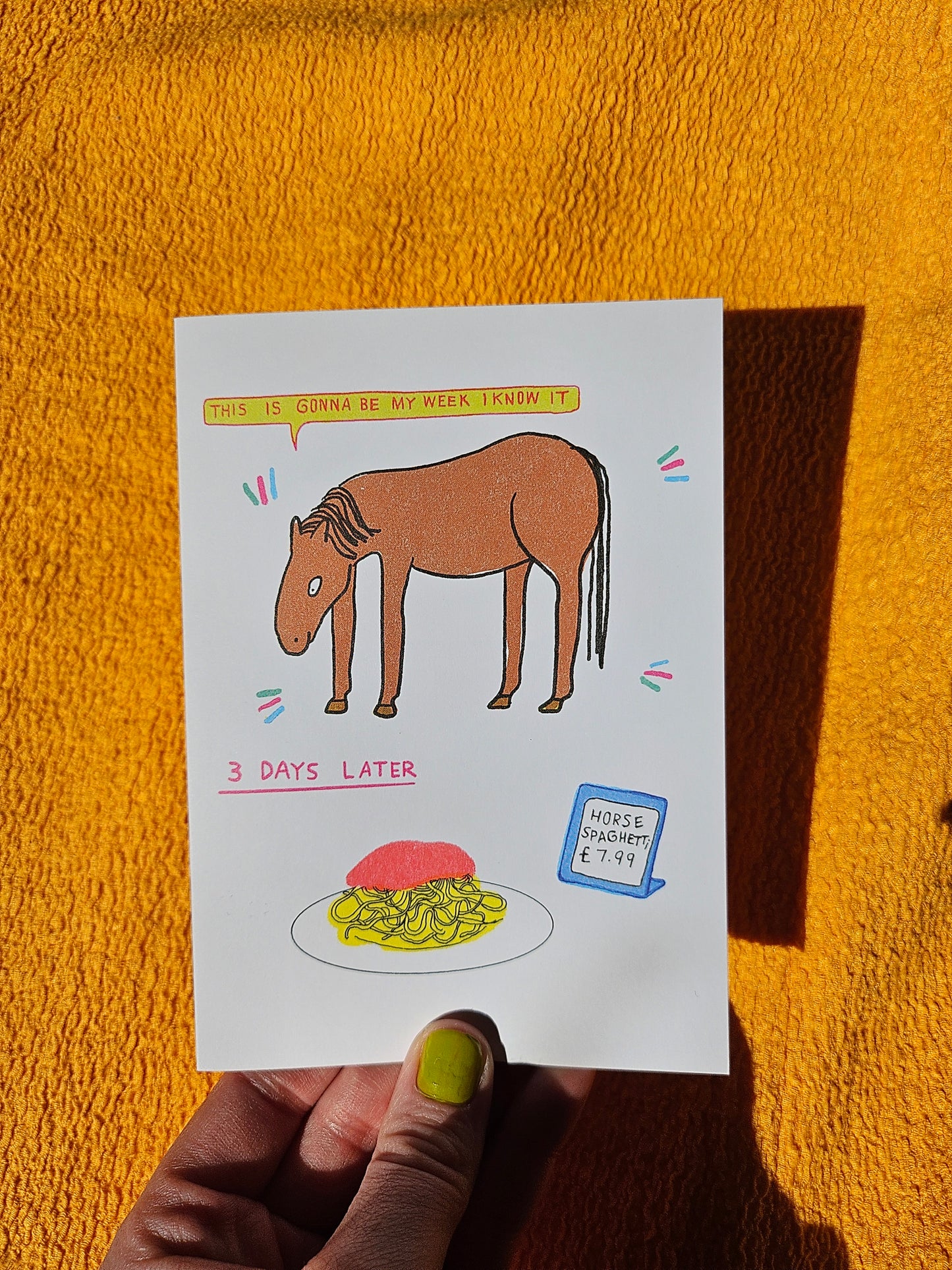 Horse Spaghetti A6 Card
