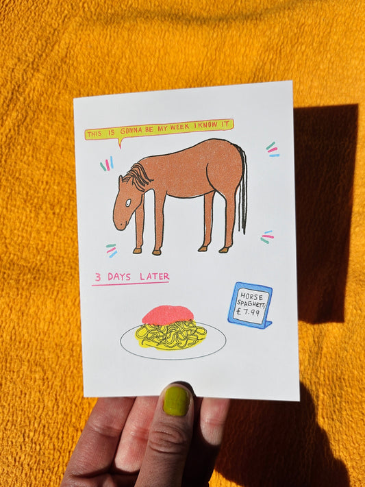 Horse Spaghetti A6 Card