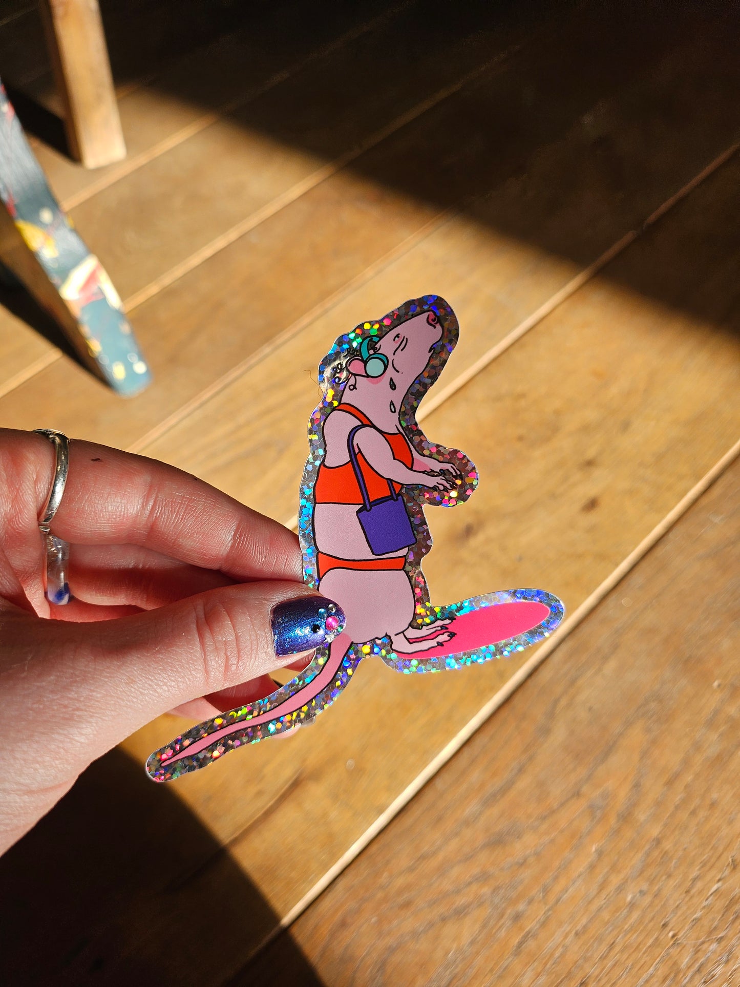 Rat Girl holographic sticker