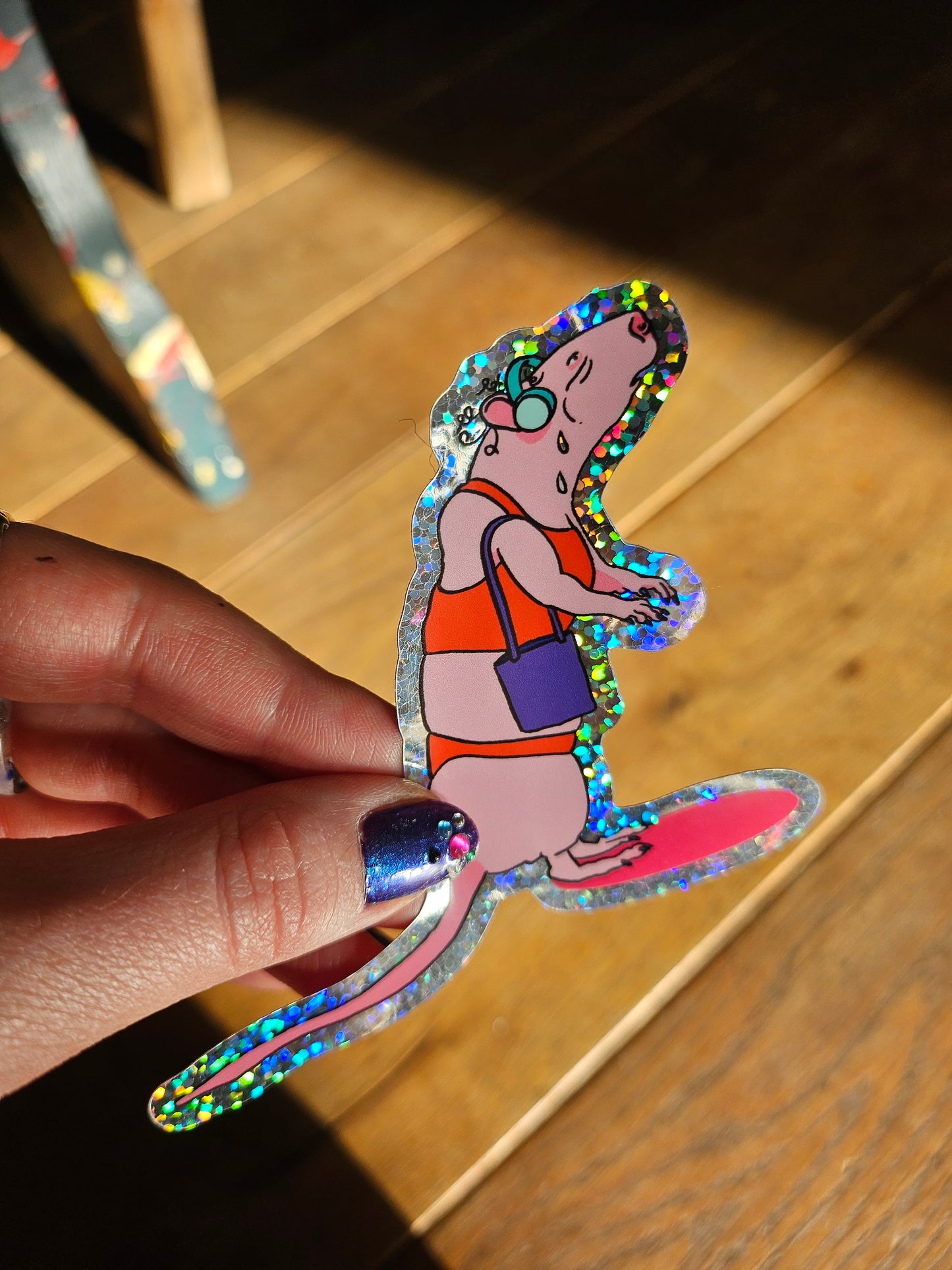 Rat Girl holographic sticker