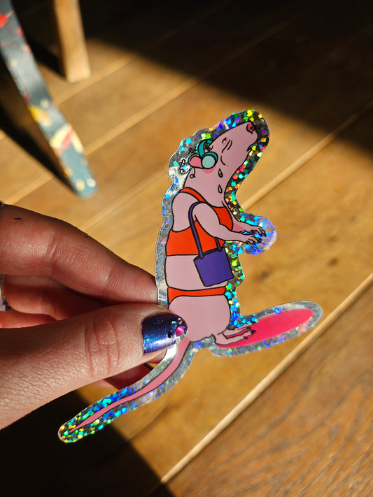 Rat Girl holographic sticker