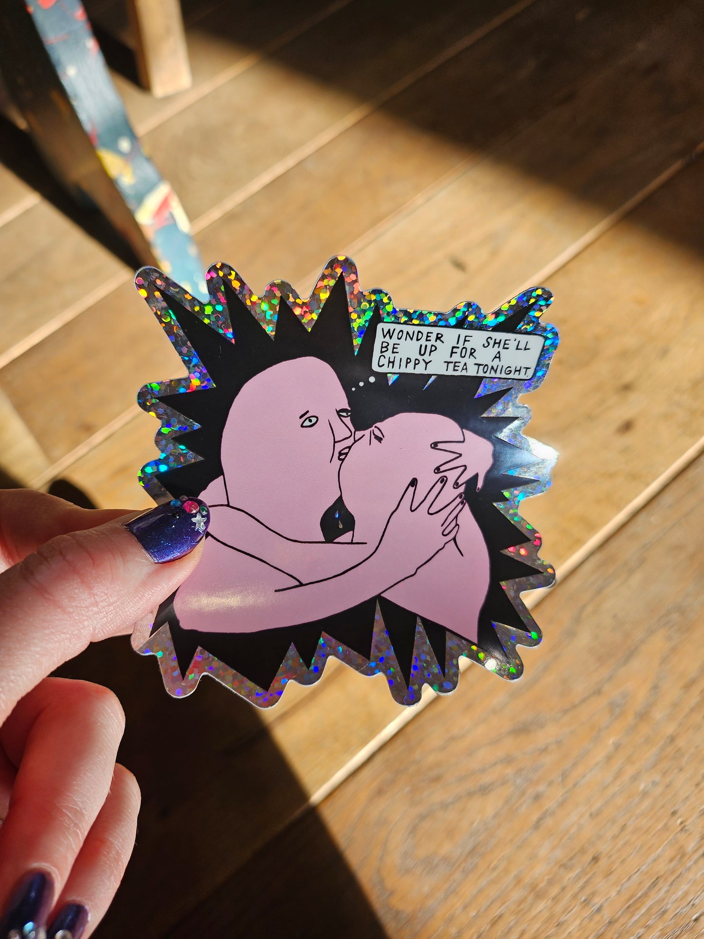 Chippy Tea Holographic Sticker