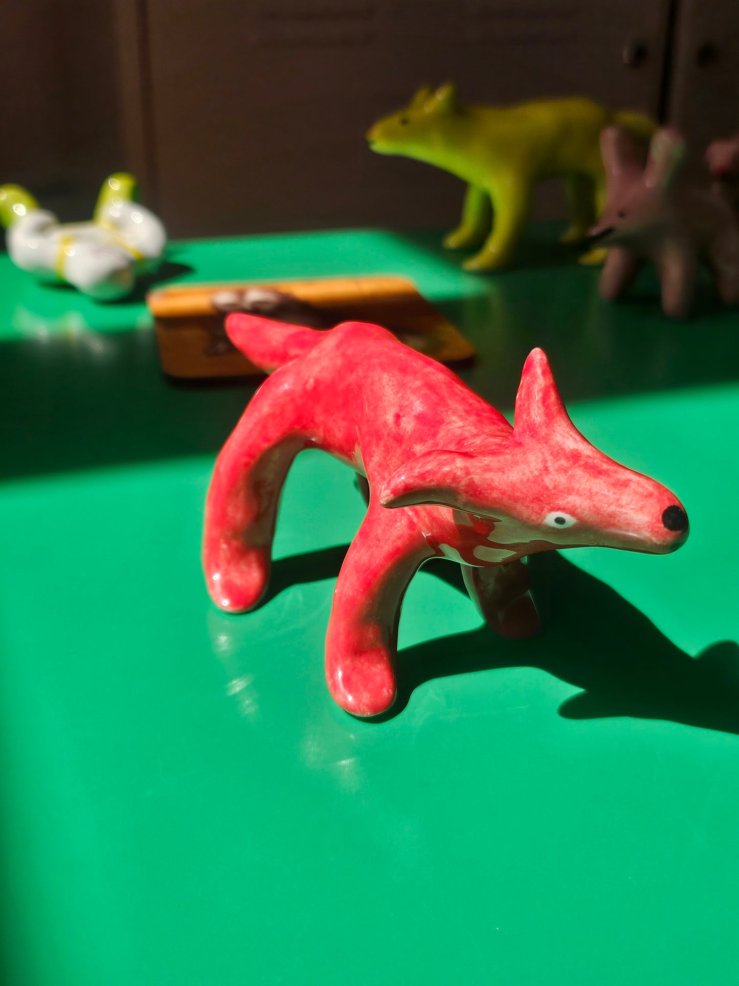 Handmade Red Ceramic Dog