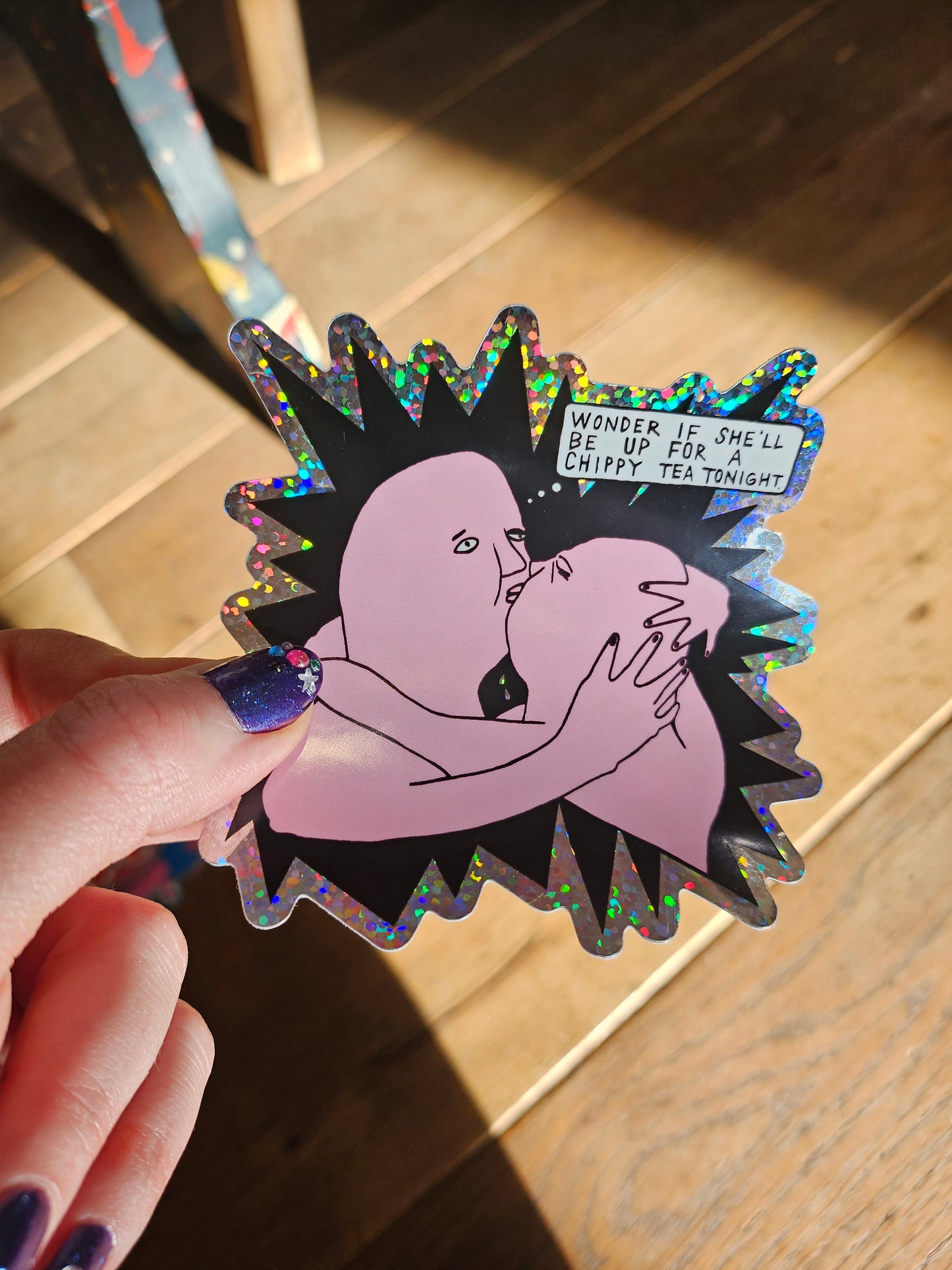 Chippy Tea Holographic Sticker