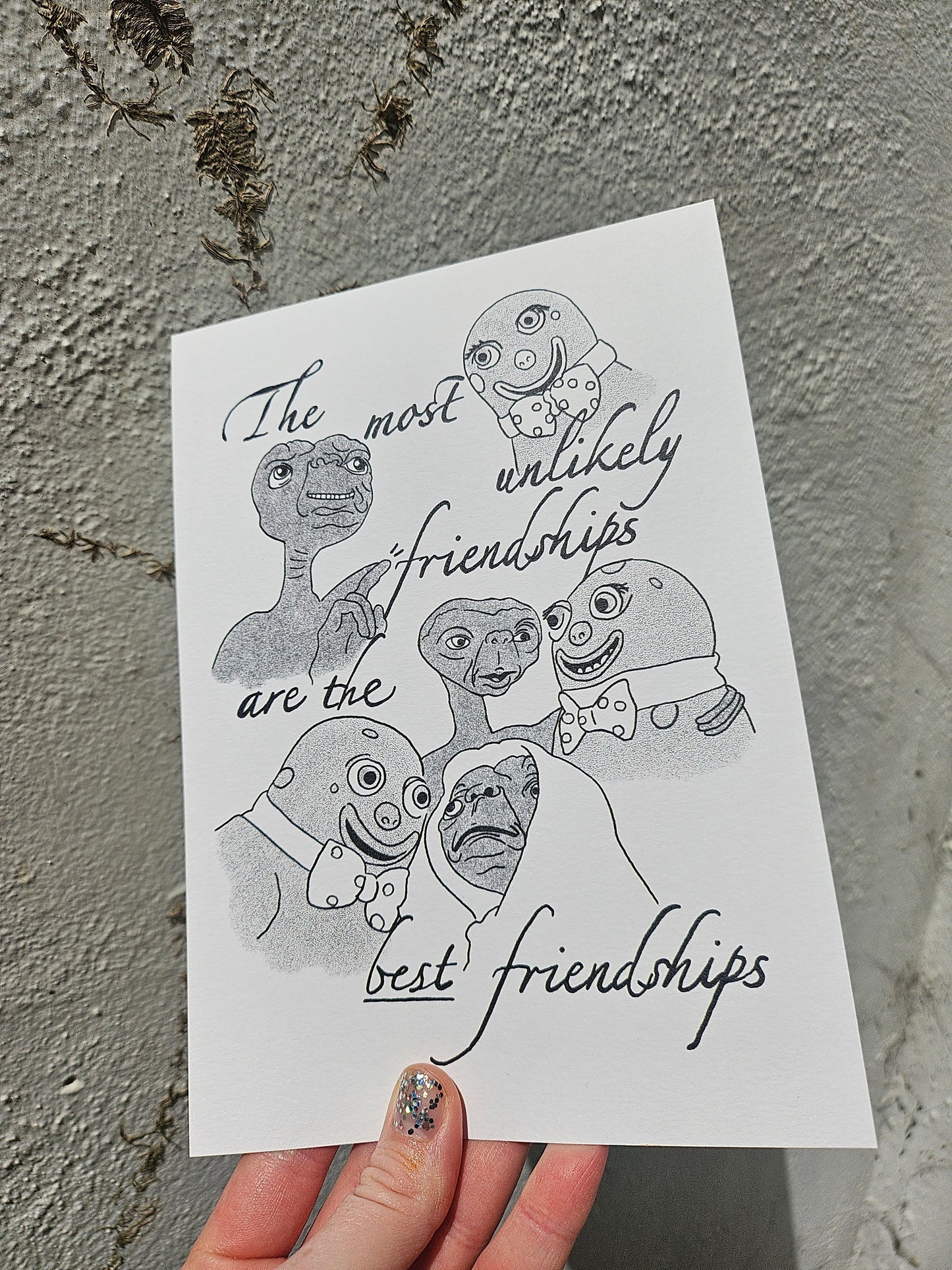 "Unlikely Friendship" - Mr Blobby & E.T.  Art Print