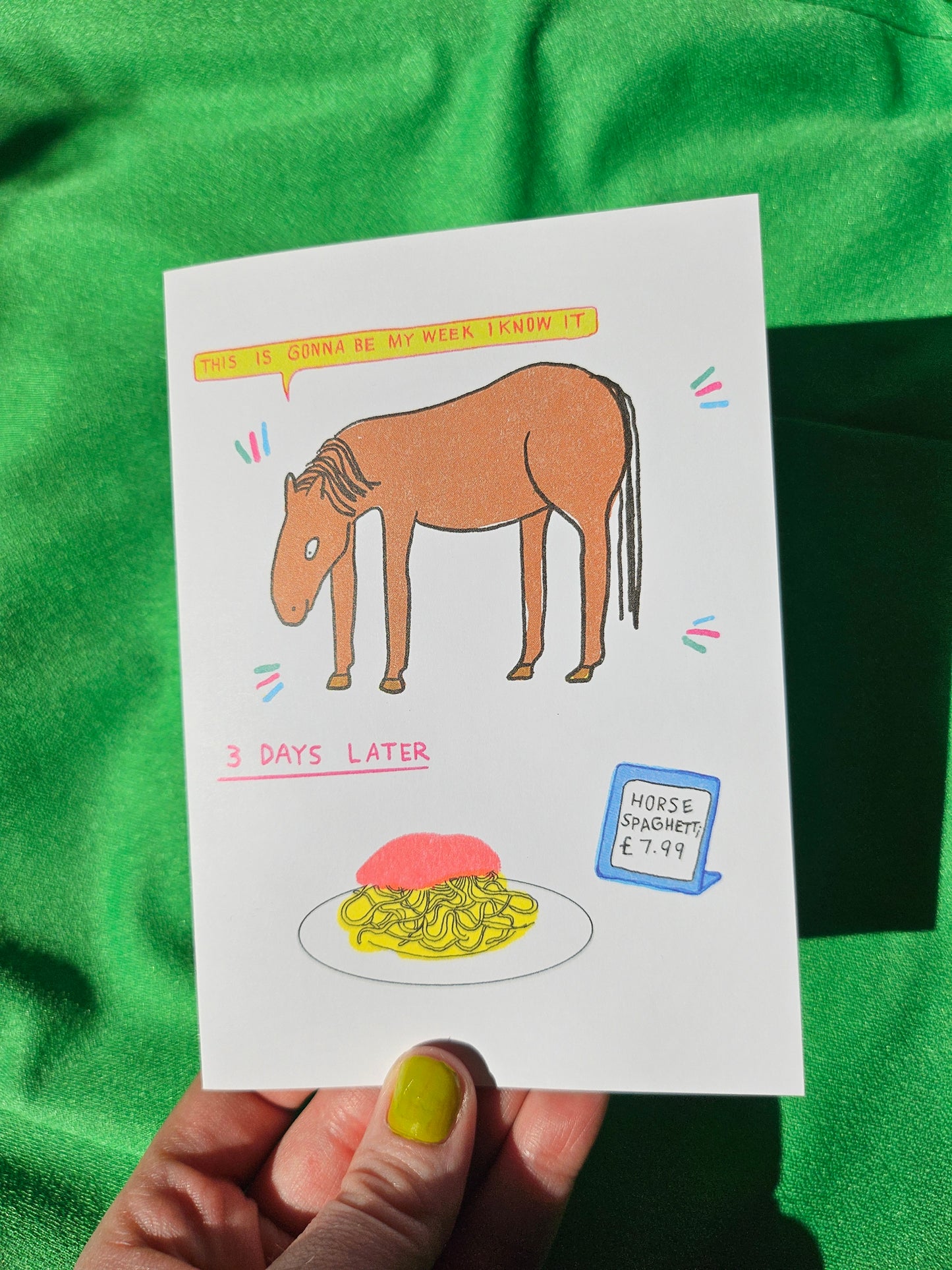 Horse Spaghetti A6 Card