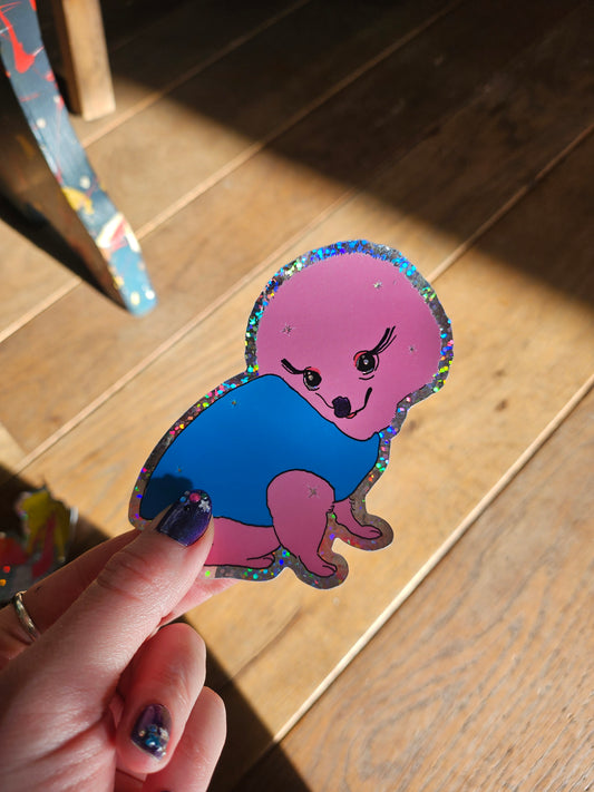 Hey Girl holographic sticker