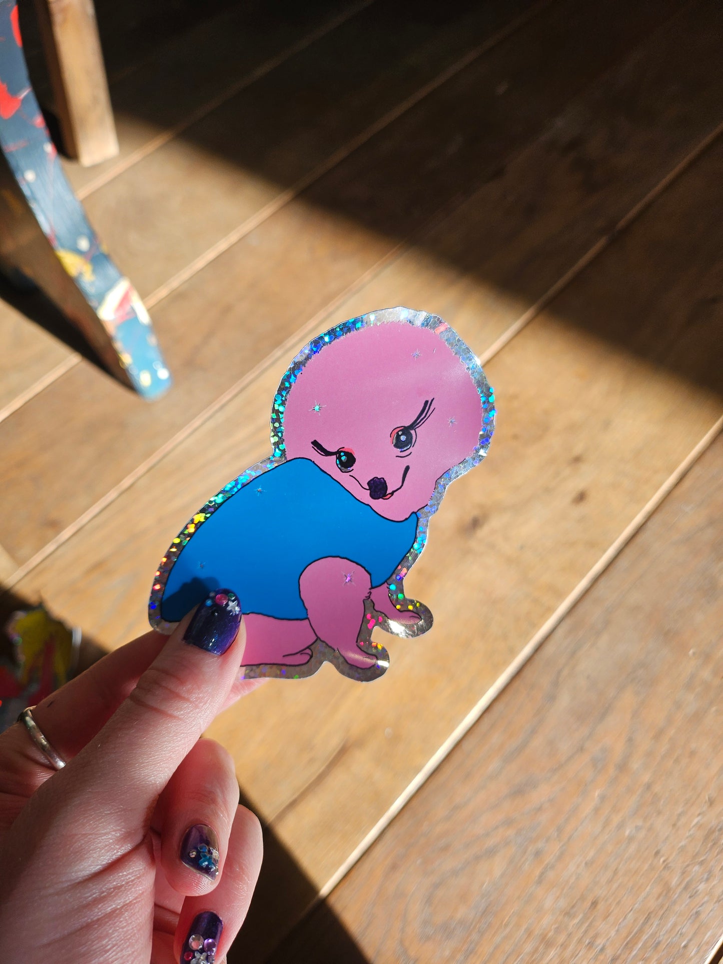 Hey Girl holographic sticker